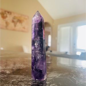 Purple Fluorite Tower with Rainbow